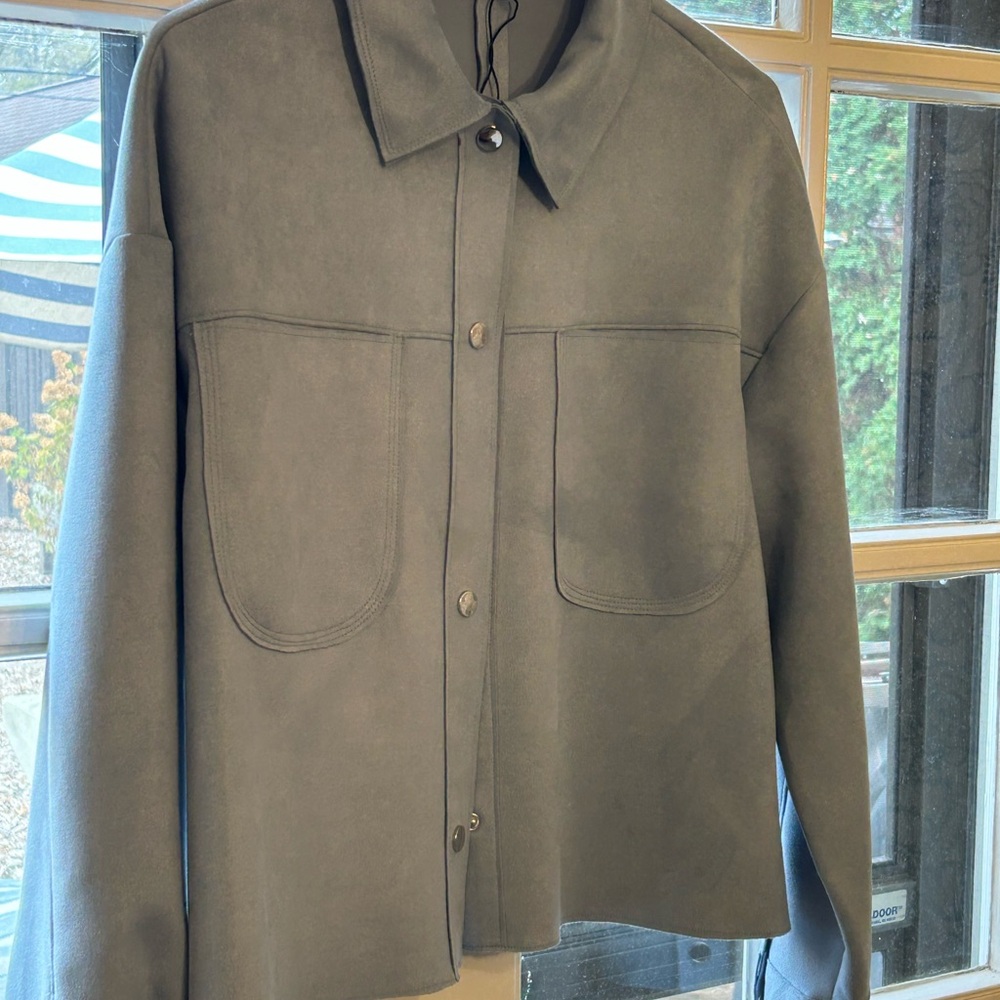 Zara Light Blue faux suede jacket